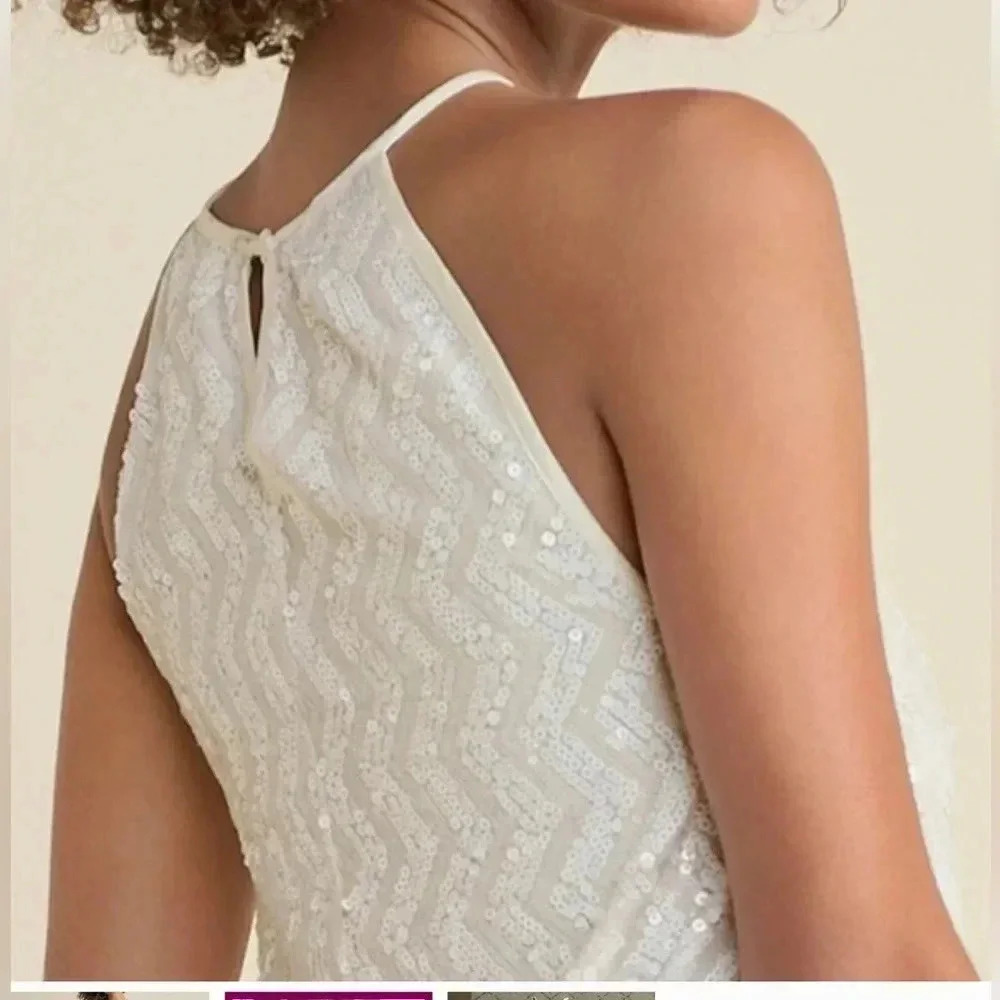 White Sequin all over Mini Dress - Picture 14 of 15